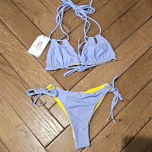 Coasty Lavender & Yellow Reversible String Bikini